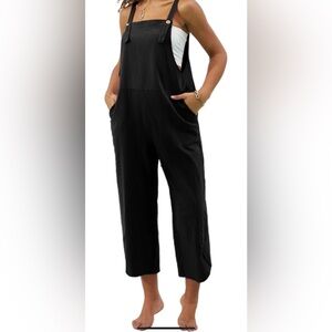 Elegant Black Women's Jumpsuit Pockets NWT Size XL